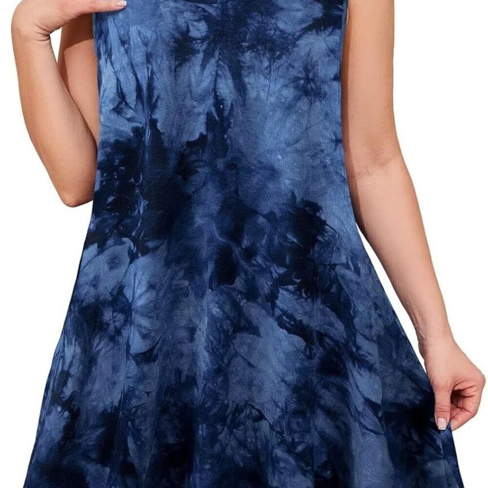 Plus Size Summer Dress Rayon Spandex Loose Fit Pockets Casual Midi